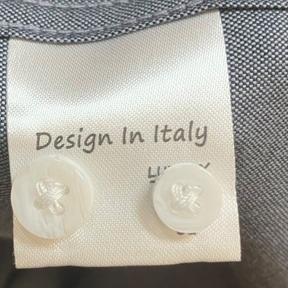 Oxford Men’s Luxury Collection Shirt XL Gray Short Sleeve Button Up - Picture 9 of 10